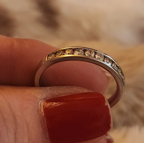 .70 carat AAA Diamond Wedding Band, Marchesa NYC 14k White Gold, 3.2GMS  SZ 6.75 - Picture 3 of 4